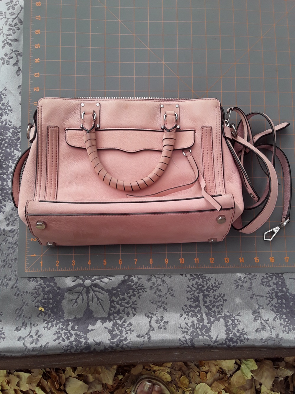 Rebecca Minkoff Bree Medium Top Zip Satchel Pink Leather Crossbody Bag